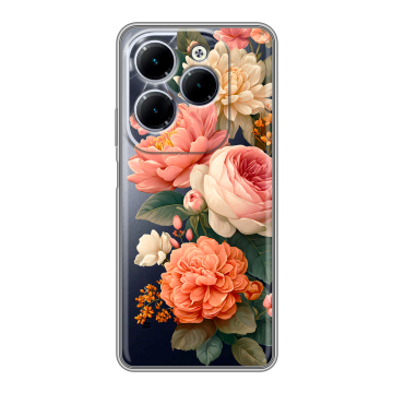 Силиконовый чехол на Infinix Hot 40 с принтом цветы