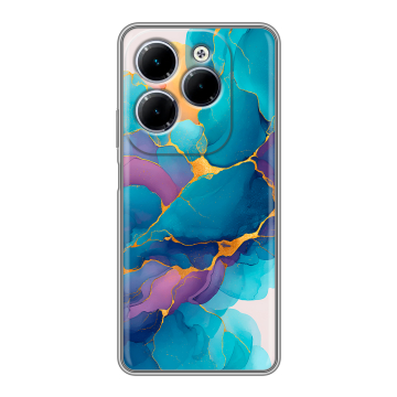 Силиконовый чехол на Infinix Hot 40 с принтом Мрамор блестки