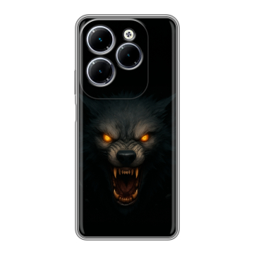 Силиконовый чехол на Infinix Hot 40 с принтом Волк
