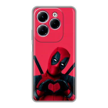 Силиконовый чехол на Infinix Hot 40 с принтом Дедпул Deadpool Силиконовый чехол на Infinix Hot 40 с принтом Дедпул Deadpool