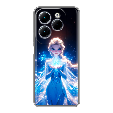 Силиконовый чехол на Infinix Hot 40 с принтом Холодное сердце Frozen Силиконовый чехол на Infinix Hot 40 с принтом Холодное сердце Frozen