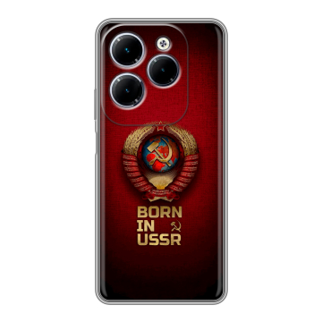 Силиконовый чехол на Infinix Hot 40 с принтом Флаг Герб СССР