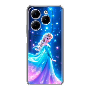 Силиконовый чехол на Infinix Hot 40 с принтом Холодное сердце Frozen Силиконовый чехол на Infinix Hot 40 с принтом Холодное сердце Frozen