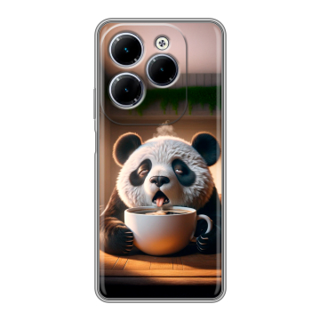 Силиконовый чехол на Infinix Hot 40 с принтом смешная панда Силиконовый чехол на Infinix Hot 40 с принтом смешная панда
