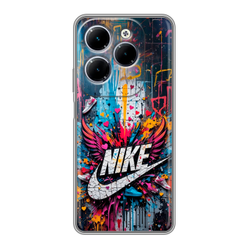 Силиконовый чехол на Infinix Hot 40 с принтом Nike Найк Силиконовый чехол на Infinix Hot 40 с принтом Nike Найк