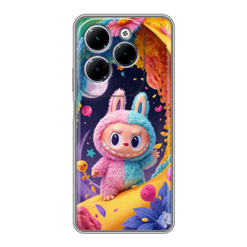 Силиконовый чехол на Infinix Hot 40 с принтом Labubu Лабубу Силиконовый чехол на Infinix Hot 40 с принтом Labubu Лабубу