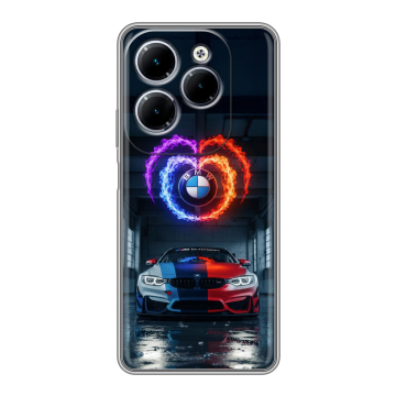 Силиконовый чехол на Infinix Hot 40 с принтом BMW БМВ Силиконовый чехол на Infinix Hot 40 с принтом BMW БМВ