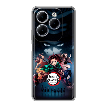 Силиконовый чехол на Infinix Hot 40 с принтом Demon Slayer Клинок рассекающий демонов Силиконовый чехол на Infinix Hot 40 с принтом Demon Slayer Клинок рассекающий демонов