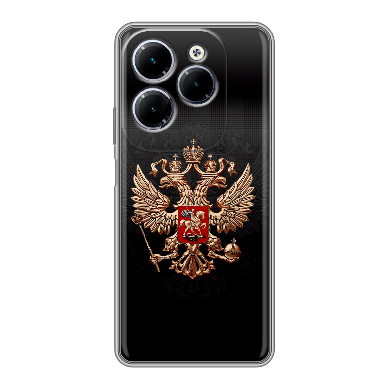 Силиконовый чехол на Infinix Hot 40 с принтом Герб России Силиконовый чехол на Infinix Hot 40 с принтом Герб России