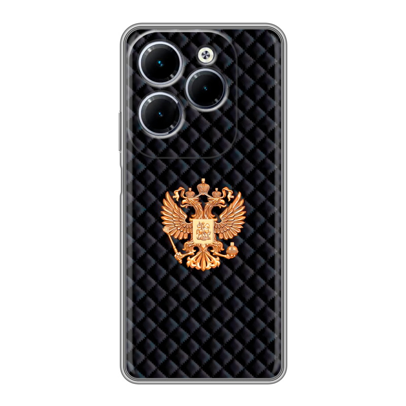 Силиконовый чехол на Infinix Hot 40 с принтом Герб России принт Силиконовый чехол на Infinix Hot 40 с принтом Герб России принт