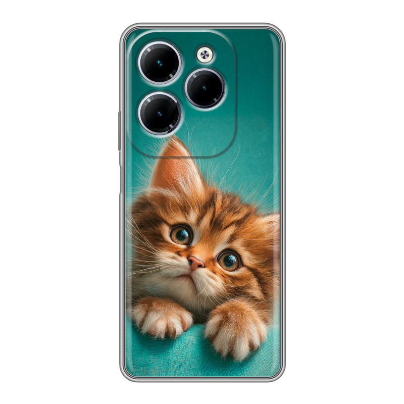 Силиконовый чехол на Infinix Hot 40 с принтом котенок Силиконовый чехол на Infinix Hot 40 с принтом котенок