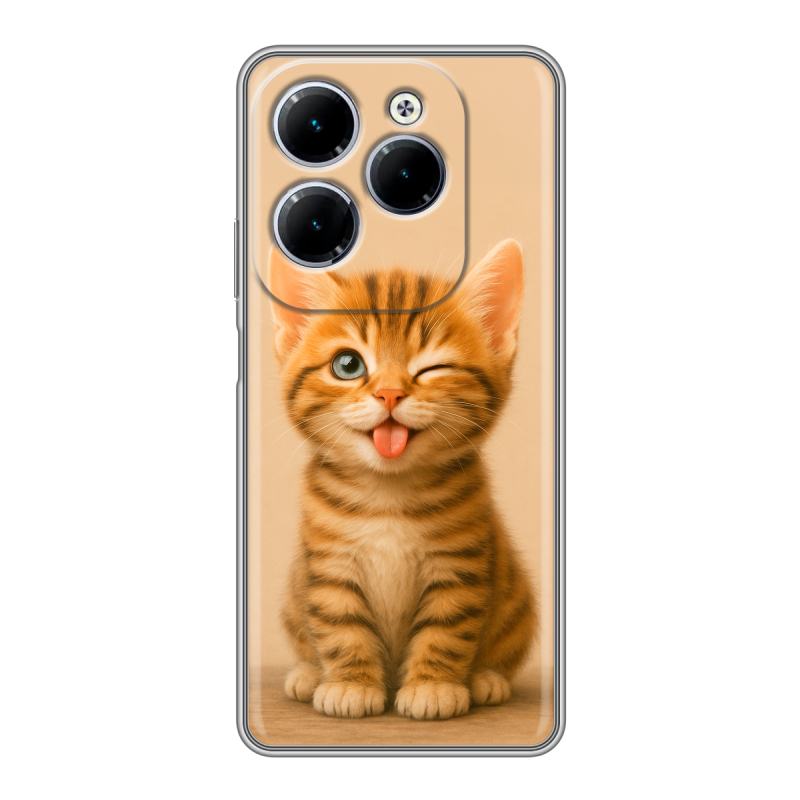Силиконовый чехол на Infinix Hot 40 с принтом котенок Силиконовый чехол на Infinix Hot 40 с принтом котенок