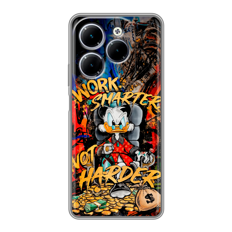 Силиконовый чехол на Infinix Hot 40 с принтом Дональд Дак Деньги Силиконовый чехол на Infinix Hot 40 с принтом Дональд Дак Деньги
