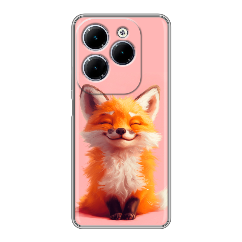 Силиконовый чехол на Infinix Hot 40 с принтом милая лиса Силиконовый чехол на Infinix Hot 40 с принтом милая лиса