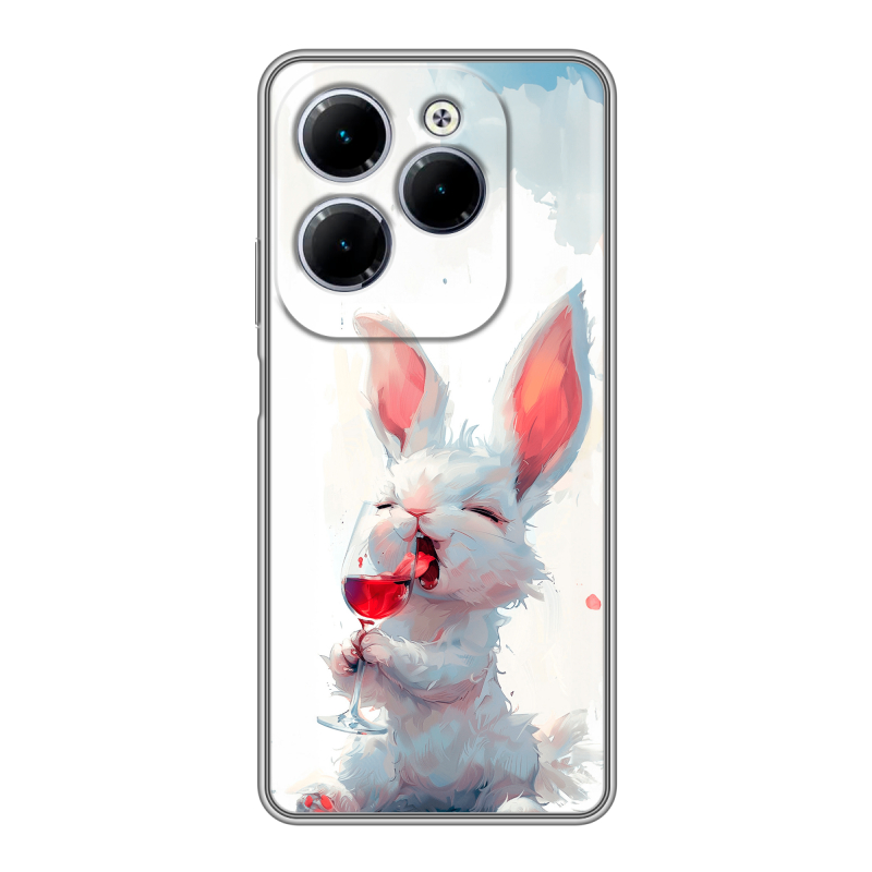 Силиконовый чехол на Infinix Hot 40 с принтом кролик зайчик Силиконовый чехол на Infinix Hot 40 с принтом кролик зайчик