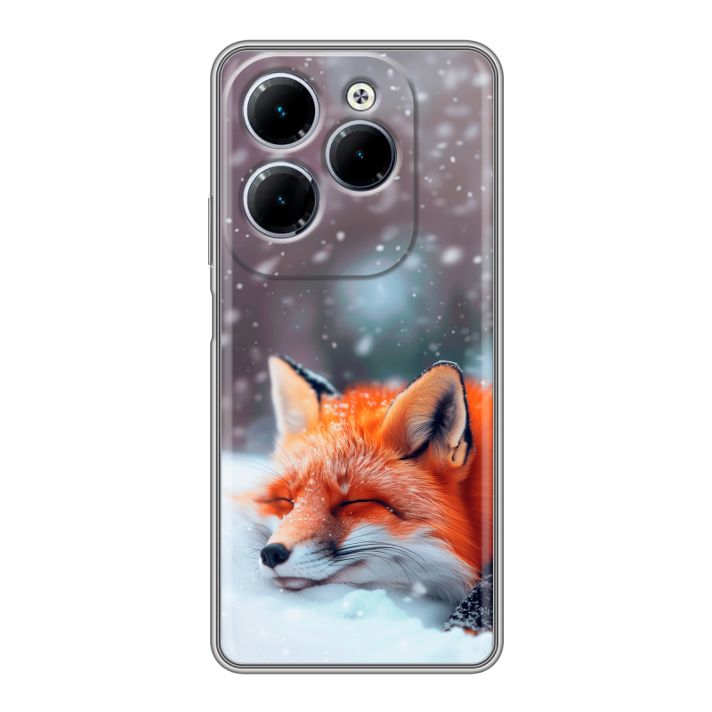 Силиконовый чехол на Infinix Hot 40 с принтом лиса Силиконовый чехол на Infinix Hot 40 с принтом лиса