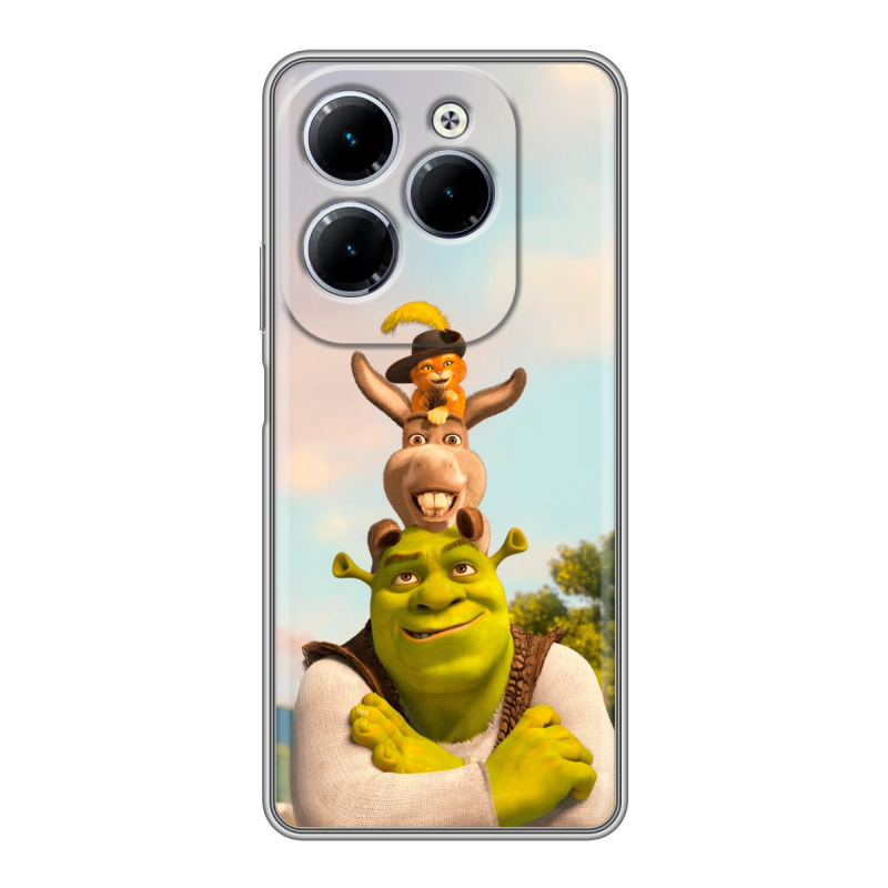 Силиконовый чехол на Infinix Hot 40 с принтом Шрек Shrek Силиконовый чехол на Infinix Hot 40 с принтом Шрек Shrek