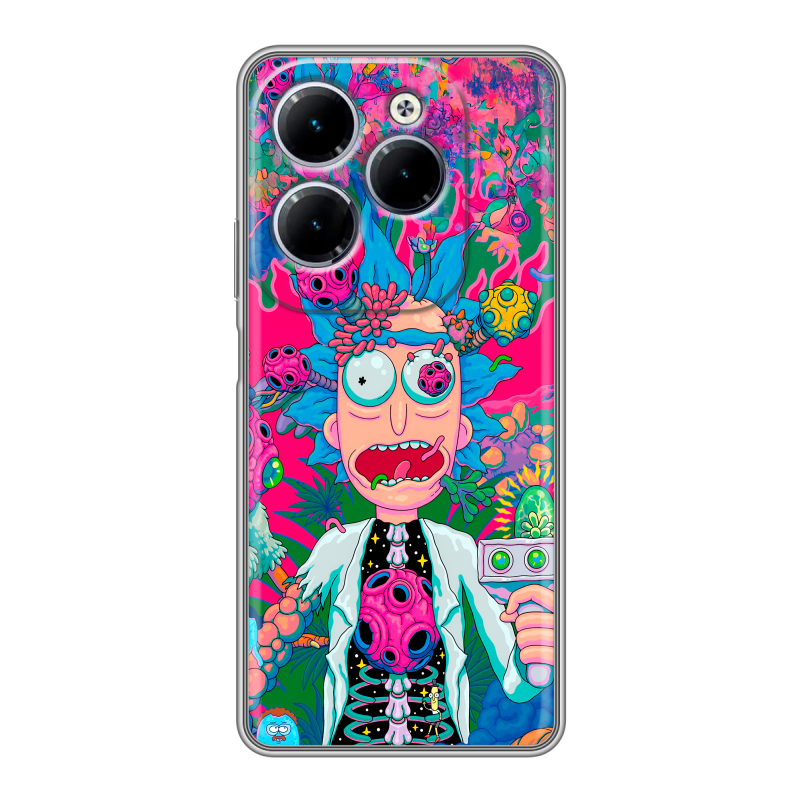 Силиконовый чехол на Infinix Hot 40 с принтом Рик и Морти Rick Morty Силиконовый чехол на Infinix Hot 40 с принтом Рик и Морти Rick Morty