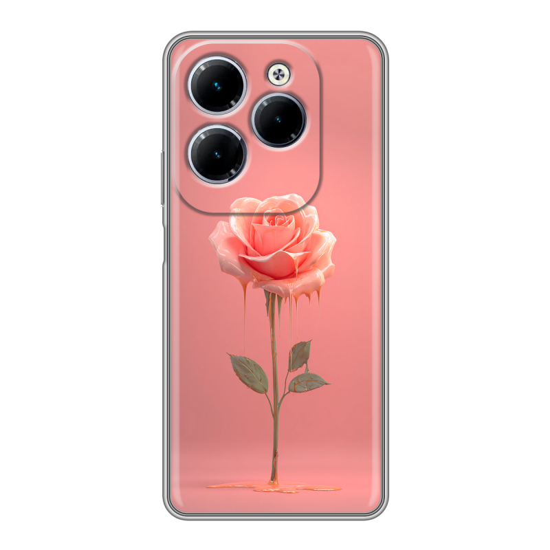Силиконовый чехол на Infinix Hot 40 с принтом Розовая роза Силиконовый чехол на Infinix Hot 40 с принтом Розовая роза