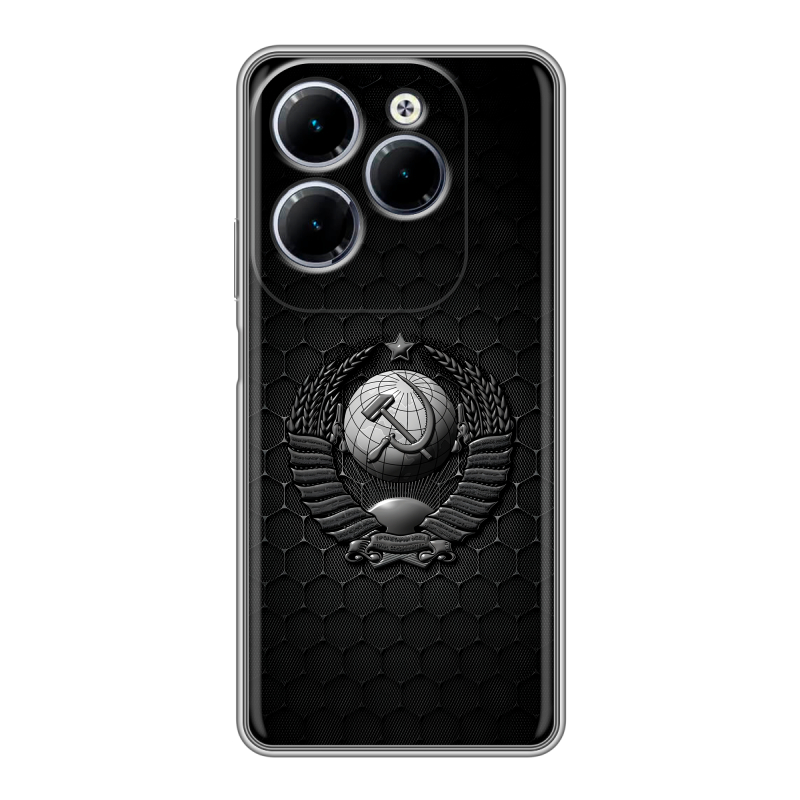 Силиконовый чехол на Infinix Hot 40 с принтом Герб Флаг СССР Силиконовый чехол на Infinix Hot 40 с принтом Герб Флаг СССР