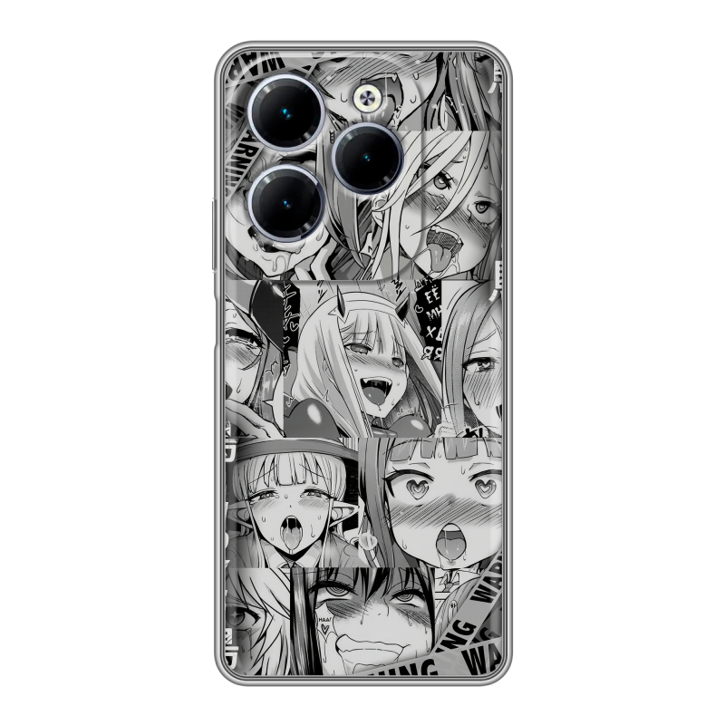Силиконовый чехол на Infinix Hot 40 с принтом Ahegao Ахегао Аниме Силиконовый чехол на Infinix Hot 40 с принтом Ahegao Ахегао Аниме