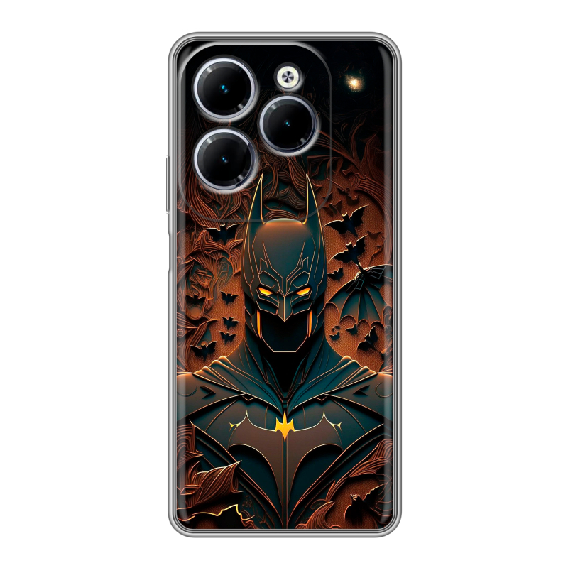 Силиконовый чехол на Infinix Hot 40 с принтом Batman Бэтмен Силиконовый чехол на Infinix Hot 40 с принтом Batman Бэтмен
