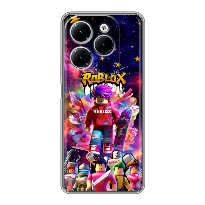 Силиконовый чехол на Infinix Hot 40 с принтом Roblox Роблокс Силиконовый чехол на Infinix Hot 40 с принтом Roblox Роблокс