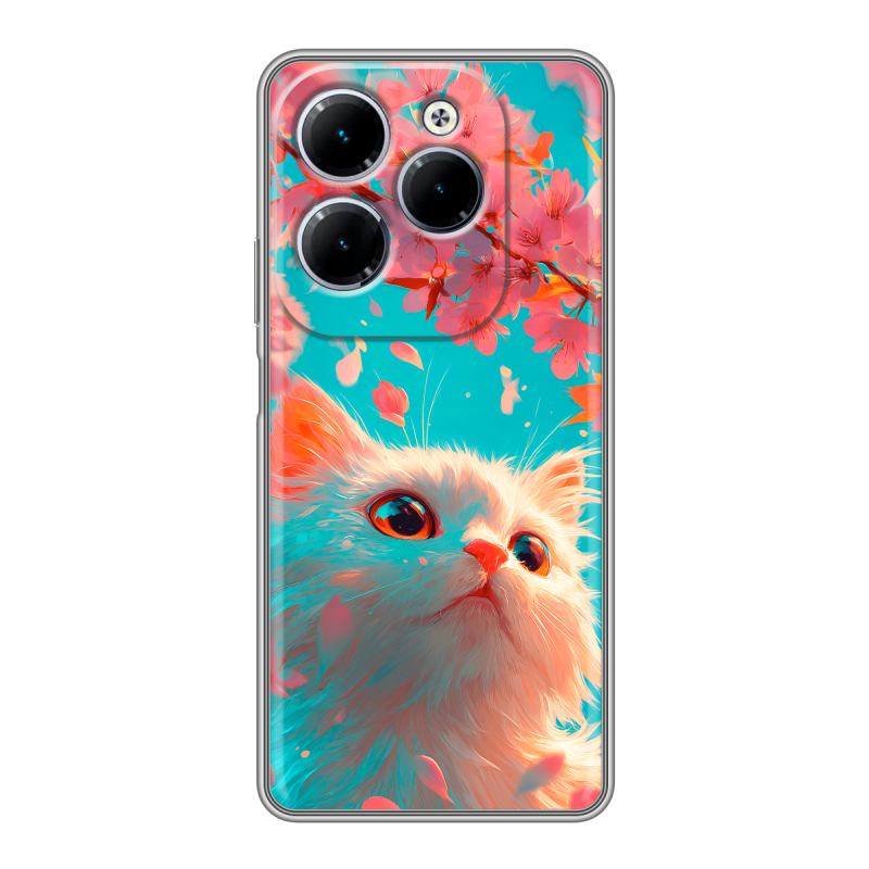 Силиконовый чехол на Infinix Hot 40 с принтом Красивый кот Силиконовый чехол на Infinix Hot 40 с принтом Красивый кот