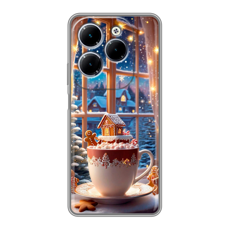 Силиконовый чехол на Infinix Hot 40 с принтом Новый год Силиконовый чехол на Infinix Hot 40 с принтом Новый год