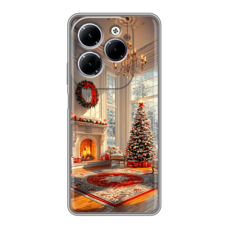 Силиконовый чехол на Infinix Hot 40 с принтом Новый год Силиконовый чехол на Infinix Hot 40 с принтом Новый год
