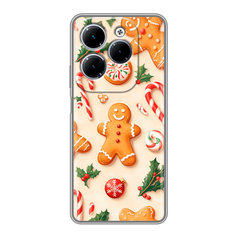 Силиконовый чехол на Infinix Hot 40 с принтом Новый год Силиконовый чехол на Infinix Hot 40 с принтом Новый год