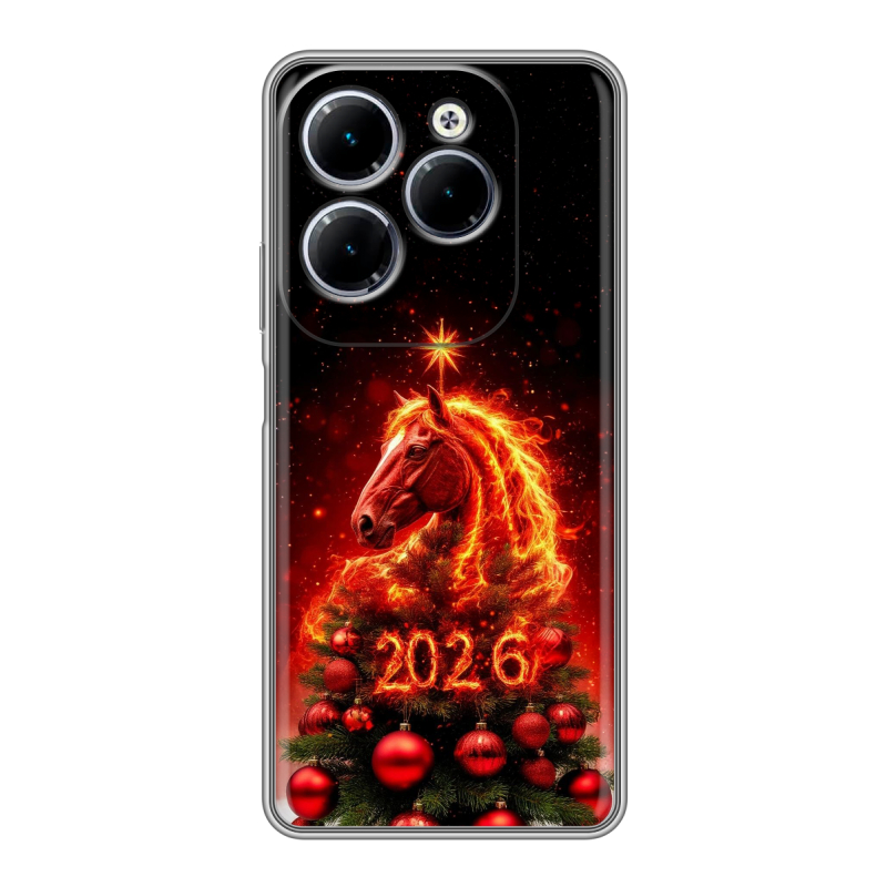 Силиконовый чехол на Infinix Hot 40 с принтом Новый год Силиконовый чехол на Infinix Hot 40 с принтом Новый год