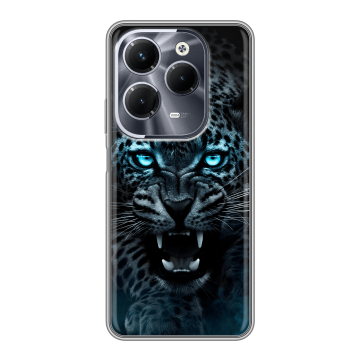 Силиконовый чехол на Infinix Hot 40 Pro с принтом Темный леопард
