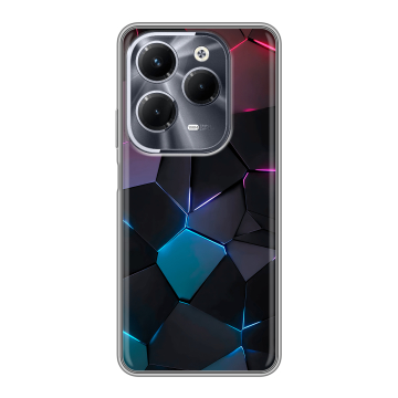 Силиконовый чехол на Infinix Hot 40 Pro с принтом Геометрия неона