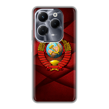 Силиконовый чехол на Infinix Hot 40 Pro с принтом Герб СССР