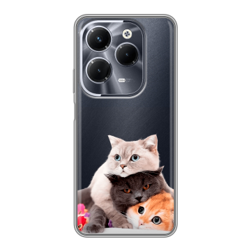 Силиконовый чехол на Infinix Hot 40 Pro с принтом Кошки
