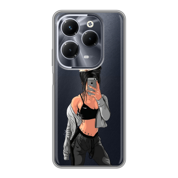 Силиконовый чехол на Infinix Hot 40 Pro с принтом Женские принты