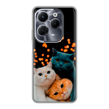 Силиконовый чехол на Infinix Hot 40 Pro с принтом Кошки