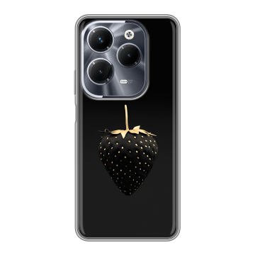 Силиконовый чехол на Infinix Hot 40 Pro с принтом Черная клубника