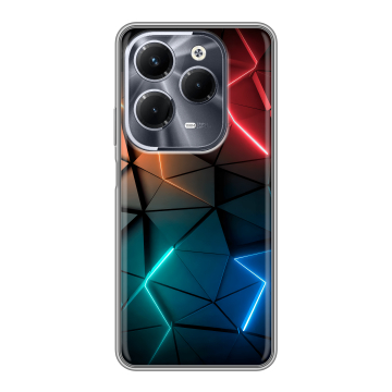 Силиконовый чехол на Infinix Hot 40 Pro с принтом Абстракция неон