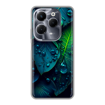 Силиконовый чехол на Infinix Hot 40 Pro с принтом Листья
