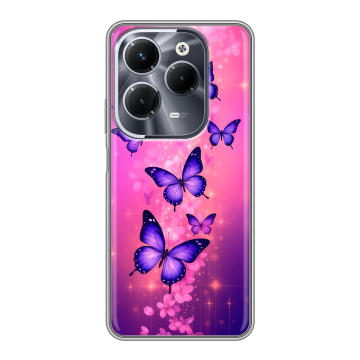 Силиконовый чехол на Infinix Hot 40 Pro с принтом Бабочки Силиконовый чехол на Infinix Hot 40 Pro с принтом Бабочки