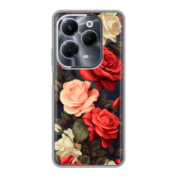 Силиконовый чехол на Infinix Hot 40 Pro с принтом Розы Силиконовый чехол на Infinix Hot 40 Pro с принтом Розы