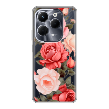 Силиконовый чехол на Infinix Hot 40 Pro с принтом Розы Силиконовый чехол на Infinix Hot 40 Pro с принтом Розы