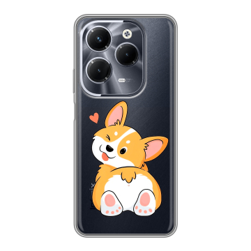 Силиконовый чехол на Infinix Hot 40 Pro с принтом Корги Силиконовый чехол на Infinix Hot 40 Pro с принтом Корги