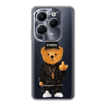 Силиконовый чехол на Infinix Hot 40 Pro с принтом Плюшевый медведь Силиконовый чехол на Infinix Hot 40 Pro с принтом Плюшевый медведь