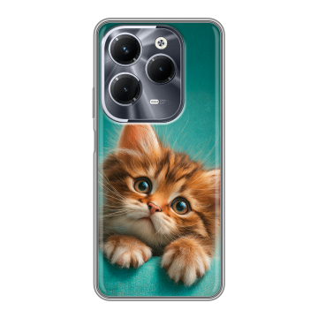 Силиконовый чехол на Infinix Hot 40 Pro с принтом котенок Силиконовый чехол на Infinix Hot 40 Pro с принтом котенок