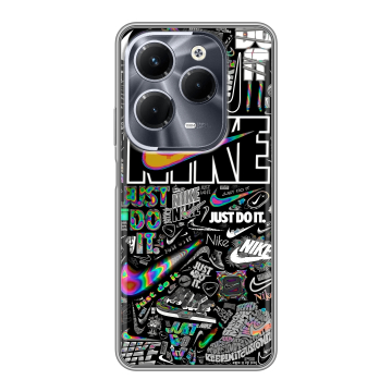 Силиконовый чехол на Infinix Hot 40 Pro с принтом Найк