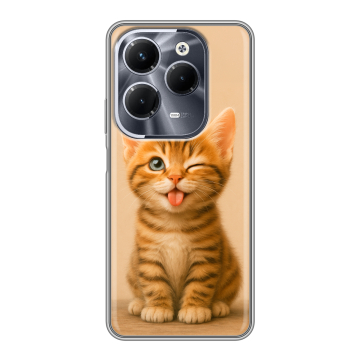 Силиконовый чехол на Infinix Hot 40 Pro с принтом котенок Силиконовый чехол на Infinix Hot 40 Pro с принтом котенок