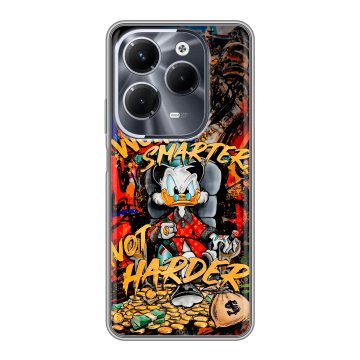 Силиконовый чехол на Infinix Hot 40 Pro с принтом Дональд Дак Деньги Силиконовый чехол на Infinix Hot 40 Pro с принтом Дональд Дак Деньги